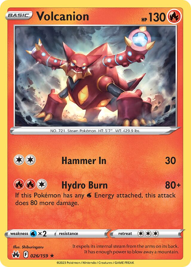 026/159 Volcanion CRZ Rare Holo