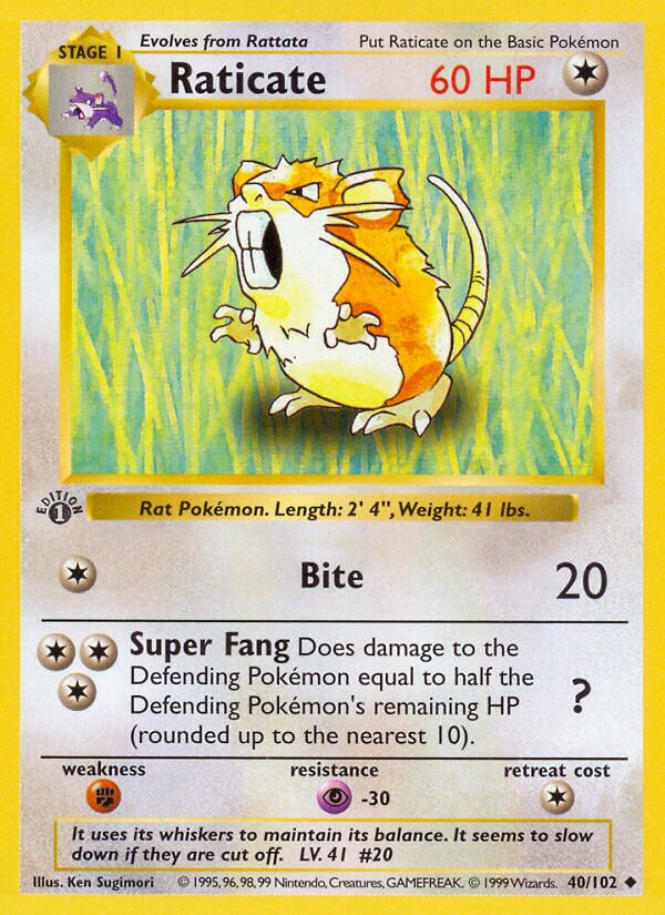 Raticate Base 40/102 Uncommon