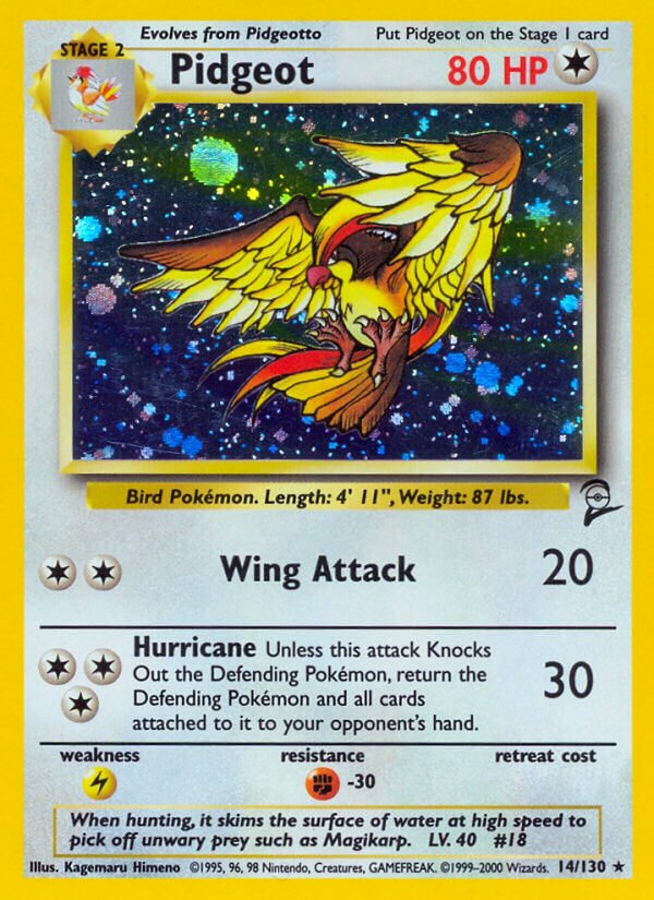 Pidgeot Base 2 14/130 Rare Holo