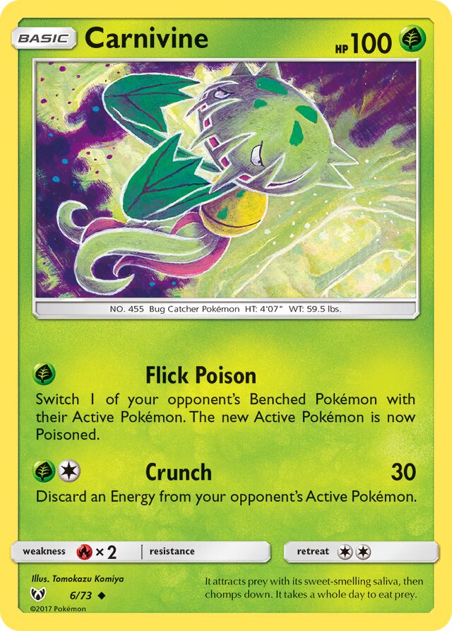 Carnivine Shining Legends 6/73 Uncommon