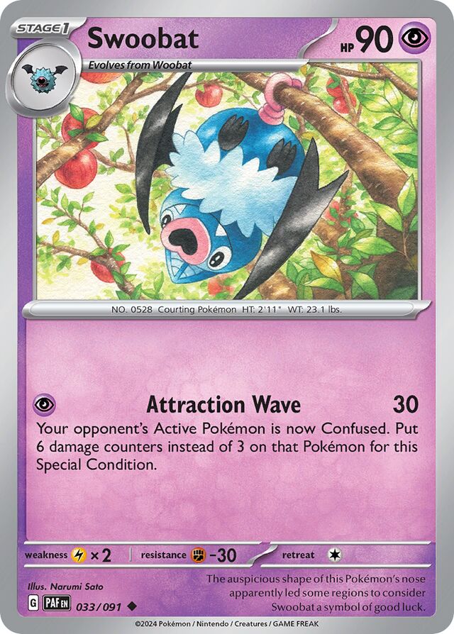 Swoobat Paldean Fates 033/091 Uncommon