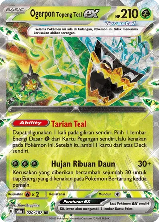 Teal Mask Ogerpon ex (Terastal Festival ex 020/187)