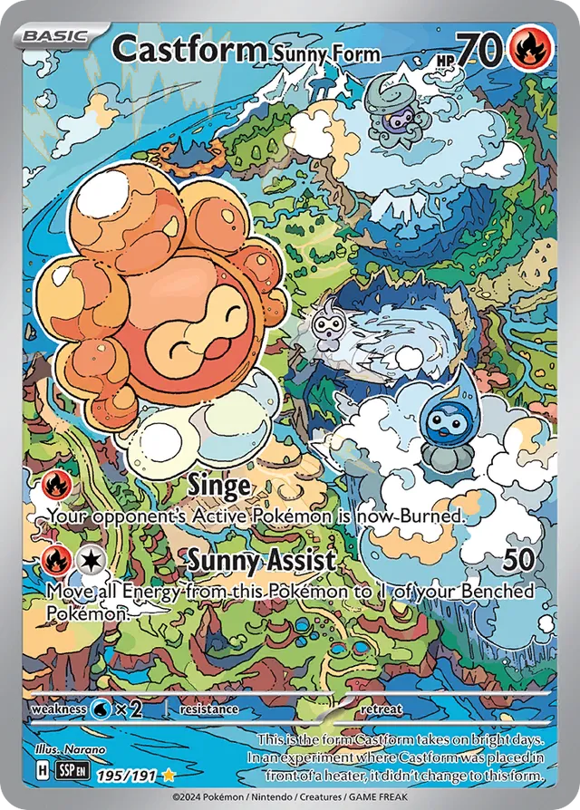 195/191 Castform Sunny Form SSP Illustration Rare