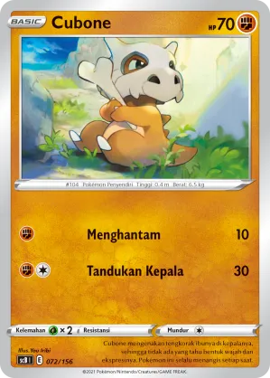 Cubone (Challenge V Starter Deck 072/156)