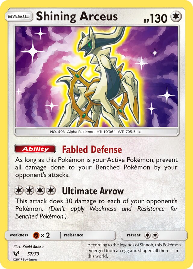 Shining Arceus Shining Legends 57/73 Rare Shining