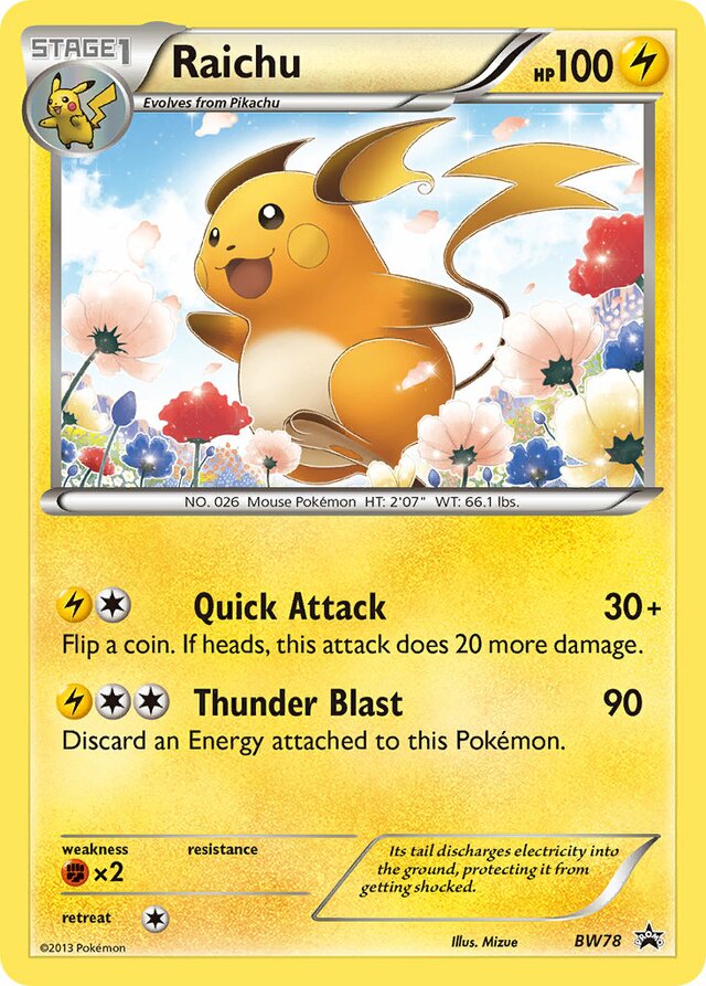 Raichu [Never issued] BW Black Star Promos BW78 PROMO