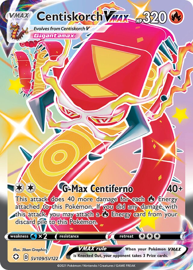 CentiskorchVMAX Shining Fates SV109/SV122 Rare Shiny GX