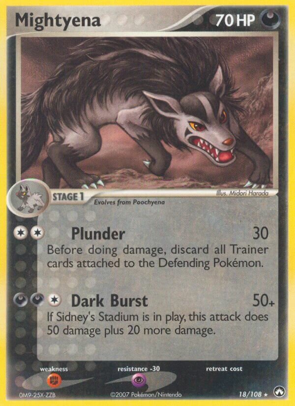 Mightyena 18/108 3 EX POWER KEEPERS HOLO RARE PTCG