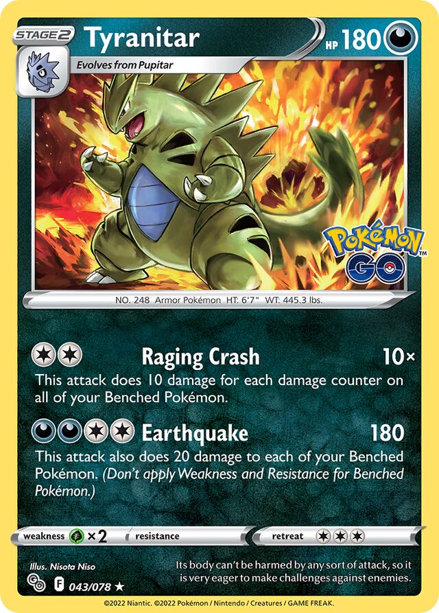 Tyranitar Pokémon GO 043/078 Rare Holo