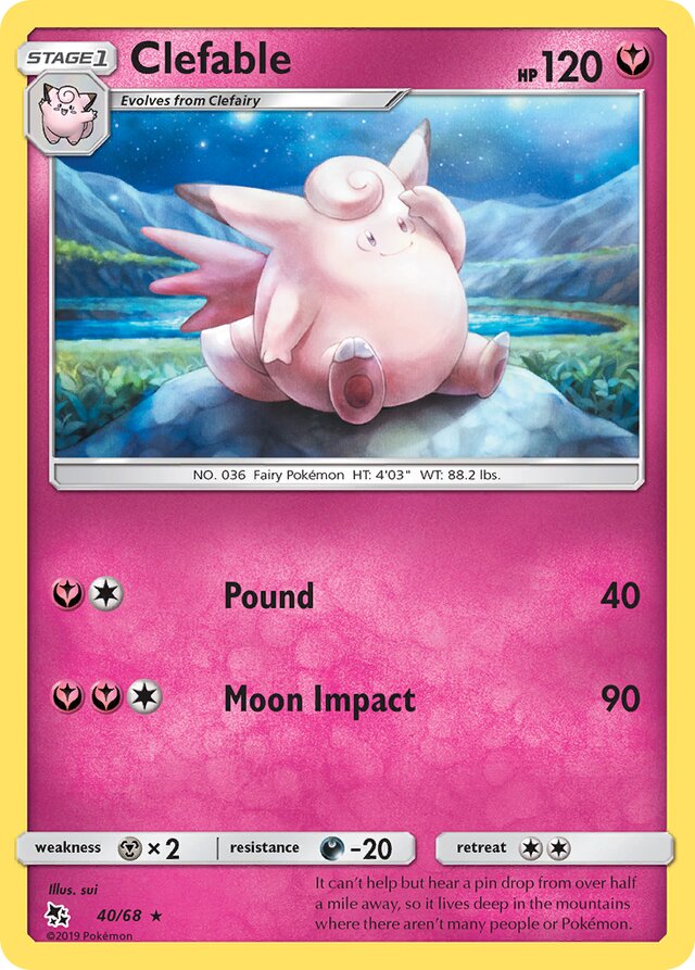 Clefable Hidden Fates 40/68 Rare
