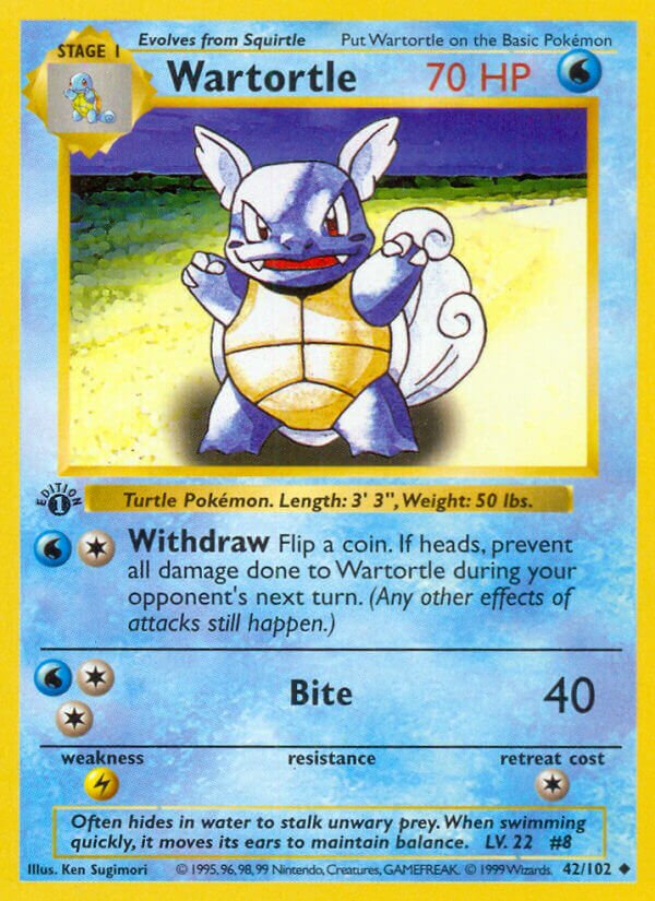 Wartortle Base 42/102 Uncommon