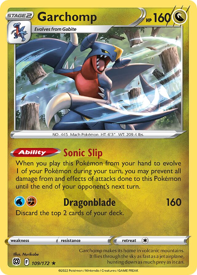 109/172 Garchomp BRS Rare Holo
