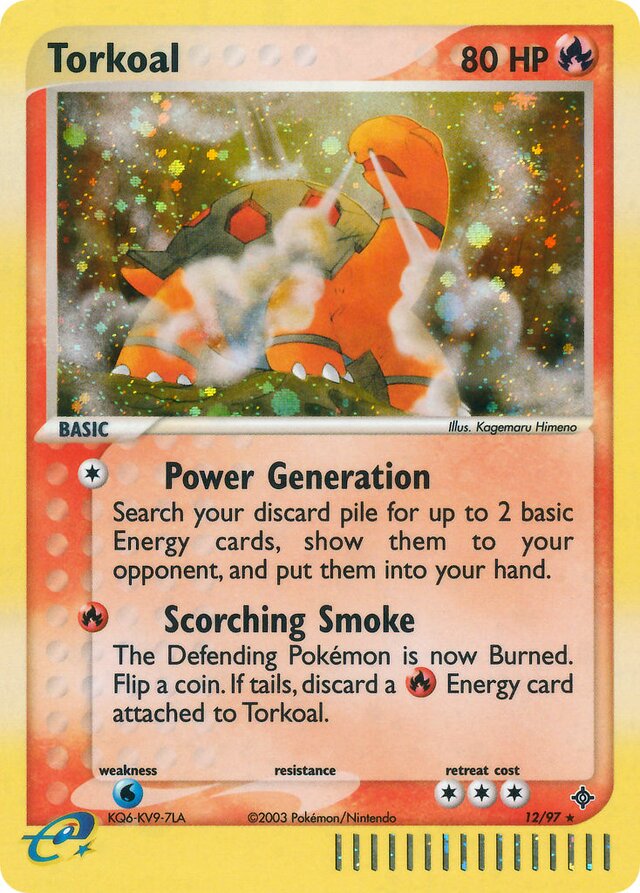 12/97 Torkoal DR Rare Holo