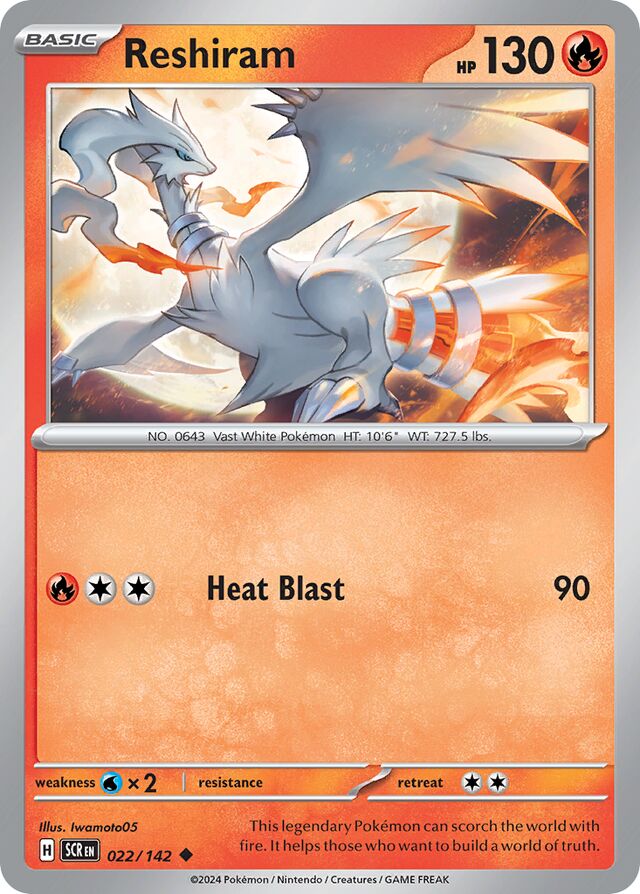 Reshiram Stellar Crown 022/142 Uncommon