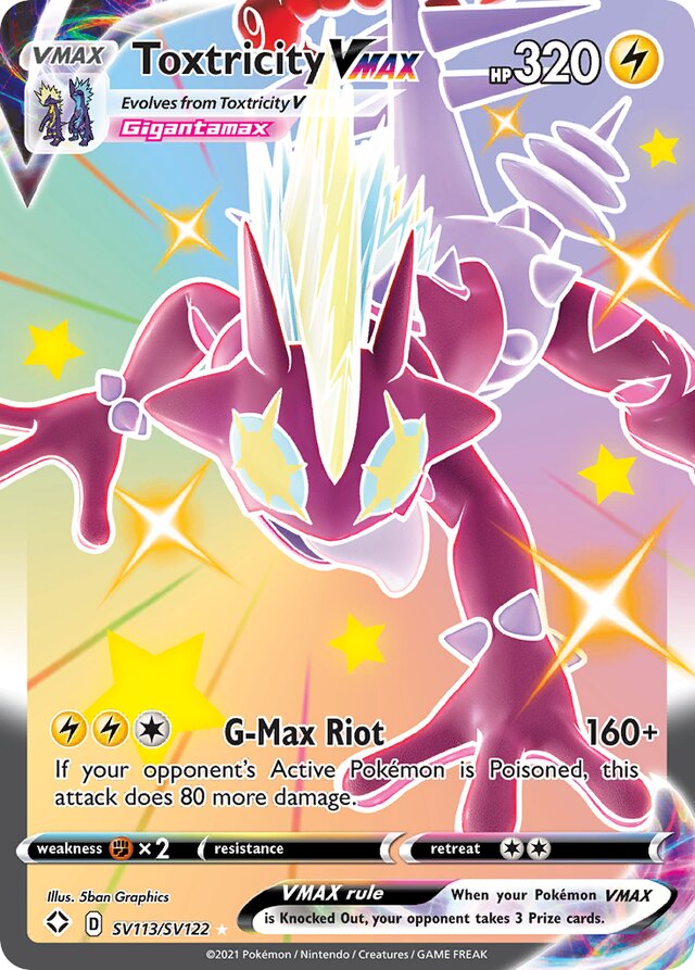 ToxtricityVMAX Shining Fates SV113/SV122 Rare Shiny GX
