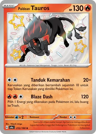 Paldean Tauros (Shiny Treasure ex 212/190)
