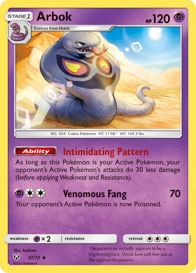 Arbok Shining Legends 37/73 Uncommon