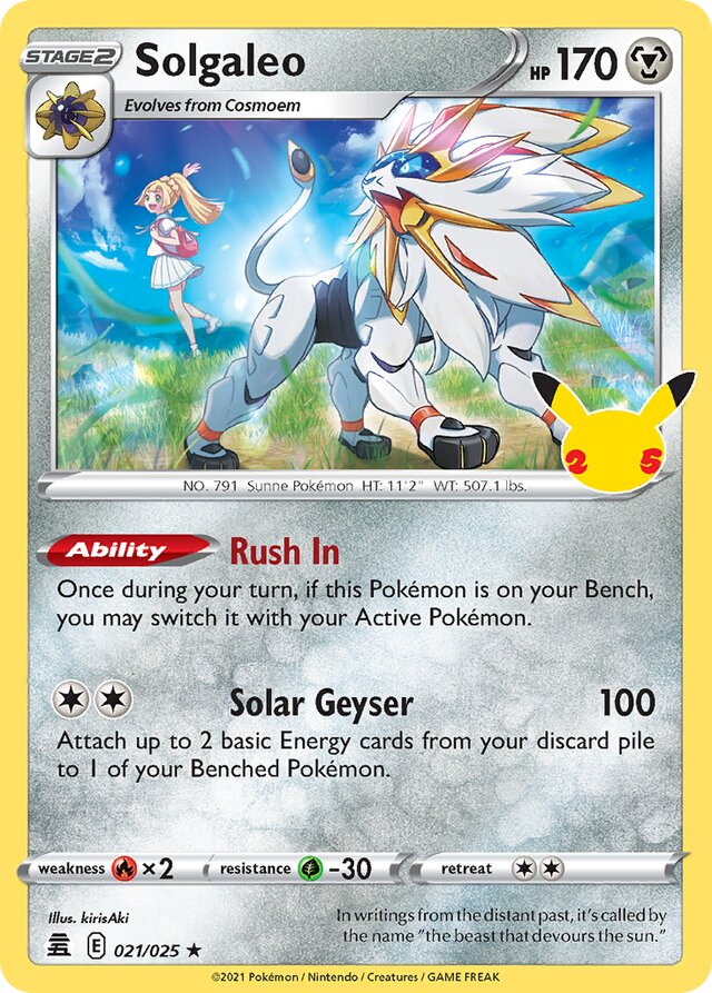 021/025 Solgaleo CEL Rare Holo