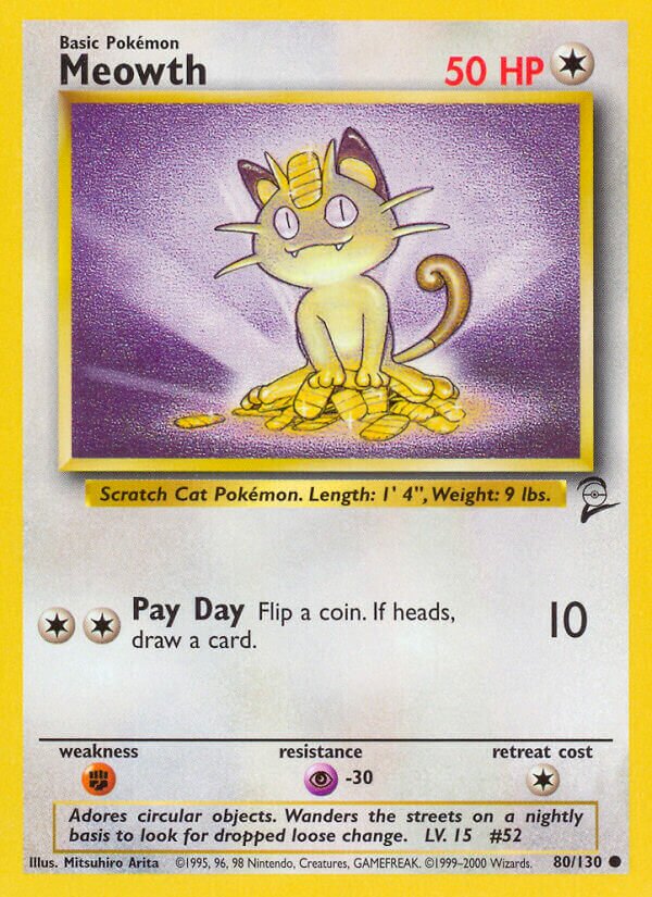 Meowth Base 2 80/130 Common