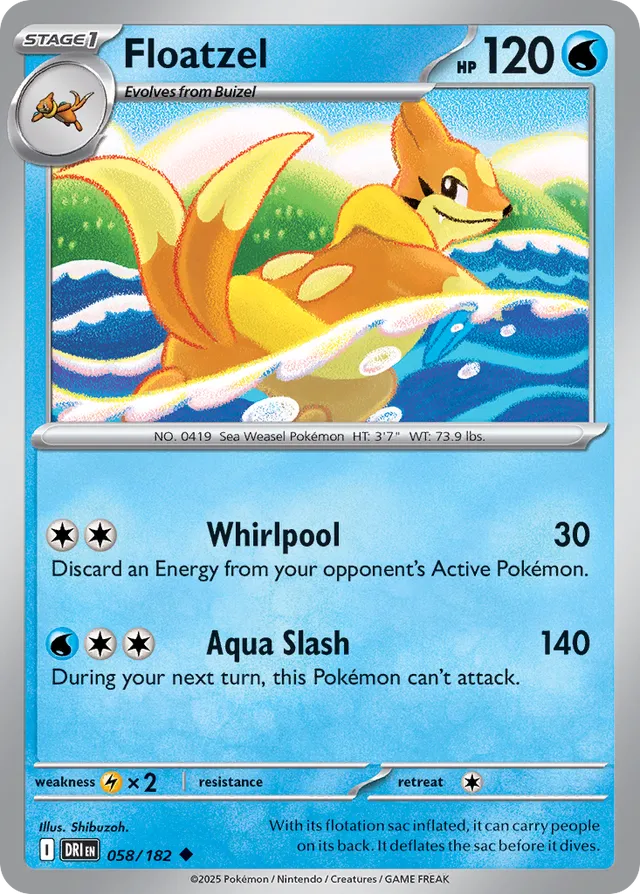 Floatzel Destined Rivals 058/182 Uncommon
