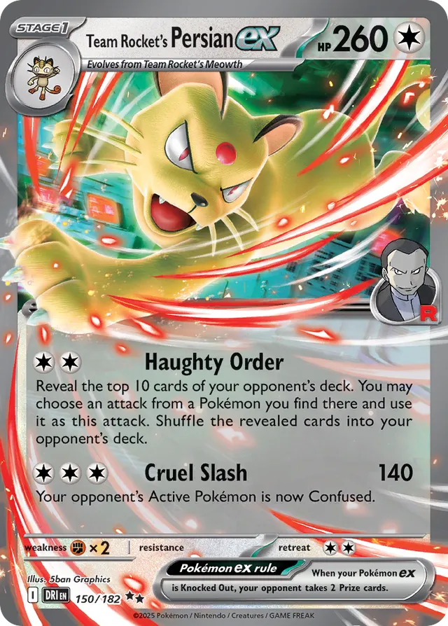 Team Rocket's Persianex Destined Rivals 150/182 Double Rare