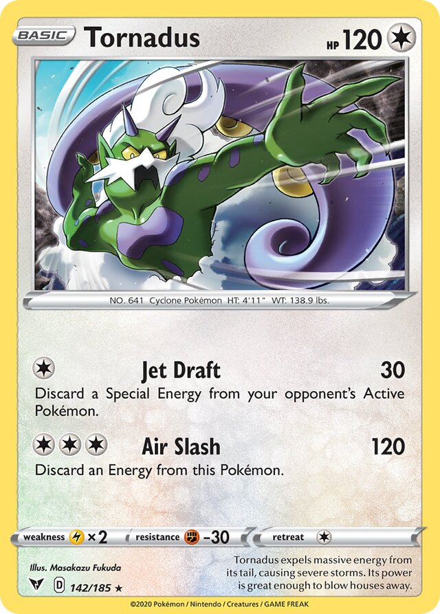 142/185 Tornadus VIV Rare Holo