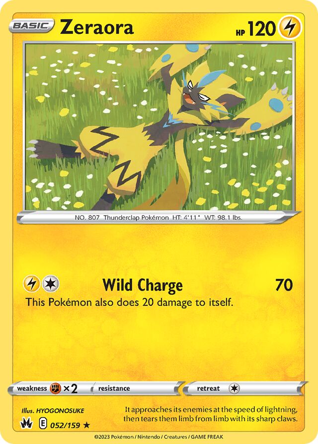 Zeraora Crown Zenith 052/159 Rare