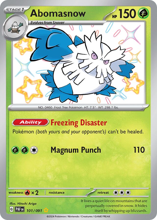 Abomasnow Paldean Fates 101/091 Shiny Rare