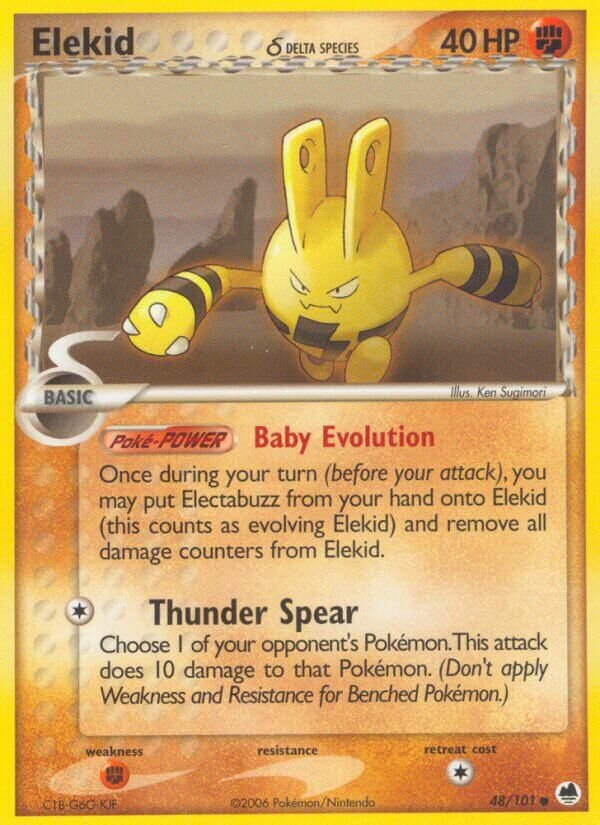 Elekid (Delta Species) 48/101 3 EX DRAGON FRONTIERS COMMON PTCG