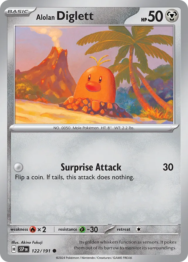 Alolan Diglett Surging Sparks 122/191 Common