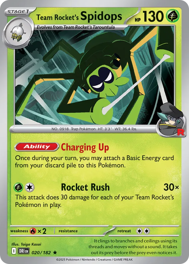 Team Rocket's Spidops Destined Rivals 020/182 Rare