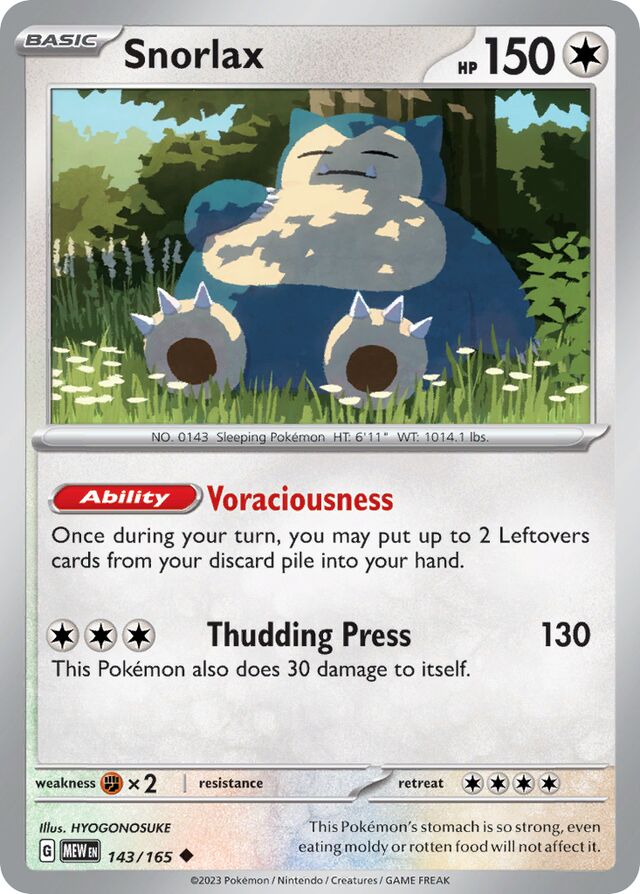 Snorlax (Scarlet & Violet 151 143/165) (International TCG) – TCG