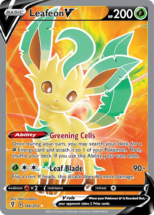 166/203 LeafeonV EVS Rare Ultra