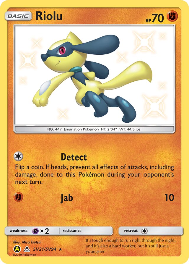 Riolu Hidden Fates SV21/SV94 Rare Shiny