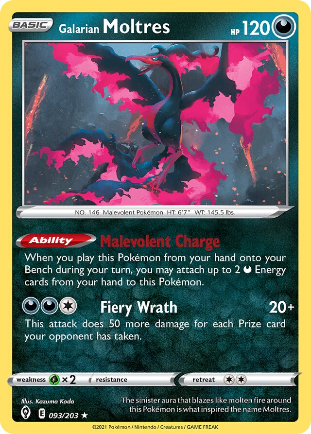 093/203 Galarian Moltres EVS Rare Holo