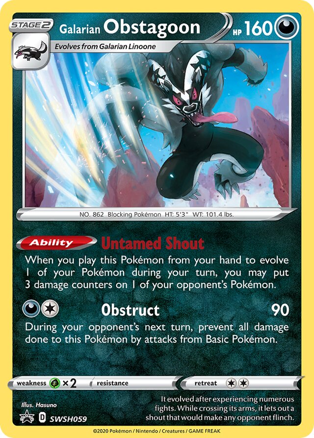 SWSH059 Galarian Obstagoon SSP PROMO