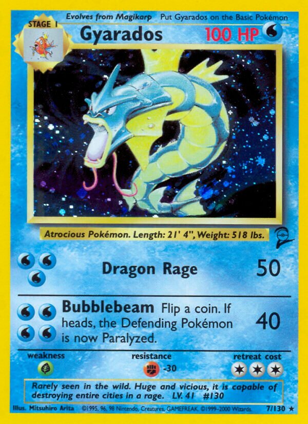 Gyarados Base 2 7/130 Rare Holo