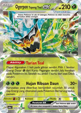 Teal Mask Ogerpon ex (Transfiguration Mask 025/167)