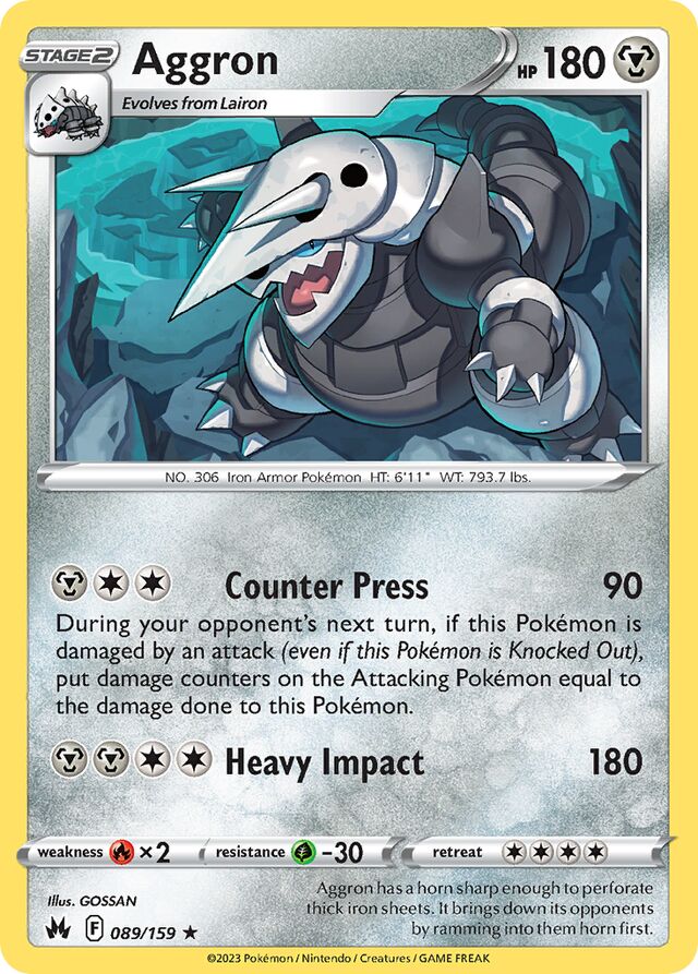 Aggron Crown Zenith 089/159 Rare Holo