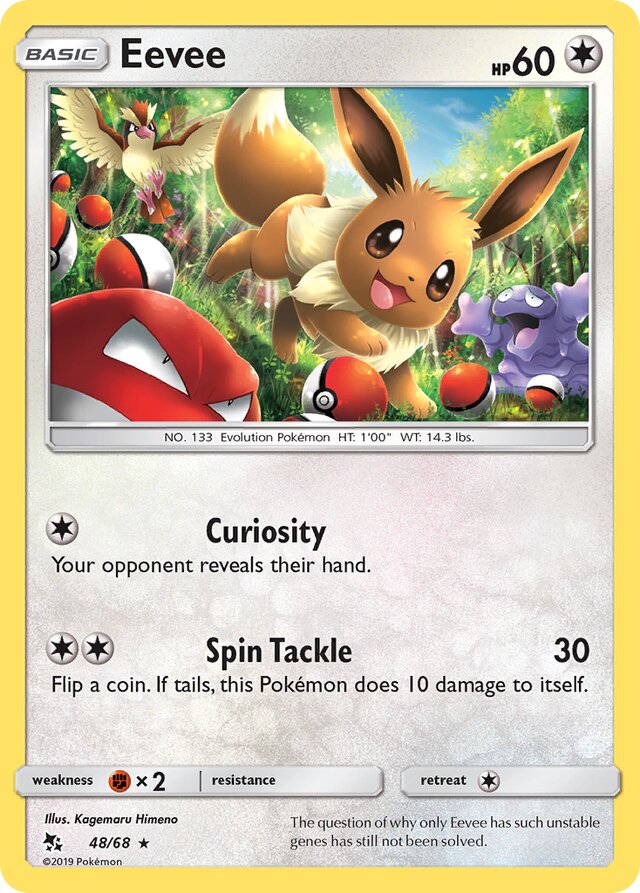 Eevee Hidden Fates 48/68 Rare Holo