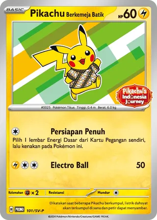 Pikachu Wearing a Batik Shirt (Scarlet & Violet Promos 101/SV-P)