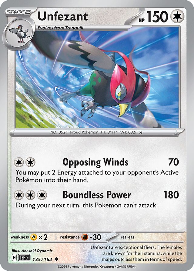 135/162 Unfezant TEF Uncommon