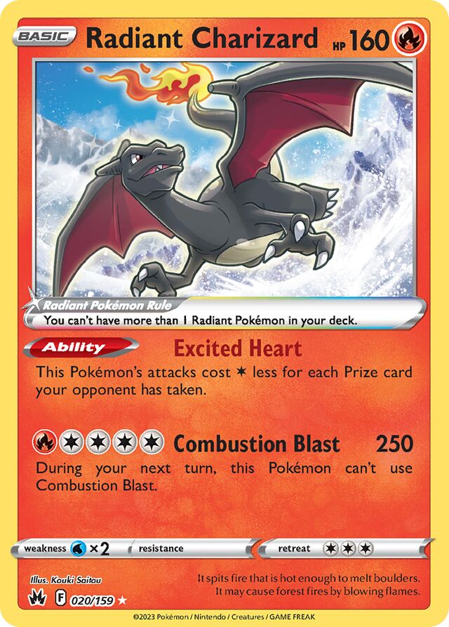 Radiant Charizard Crown Zenith 020/159 Rare Radiant