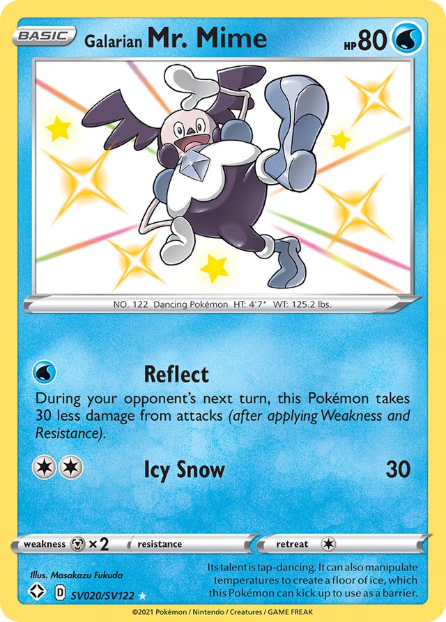Galarian Mr. Mime Shining Fates SV020/SV122 Rare Shiny