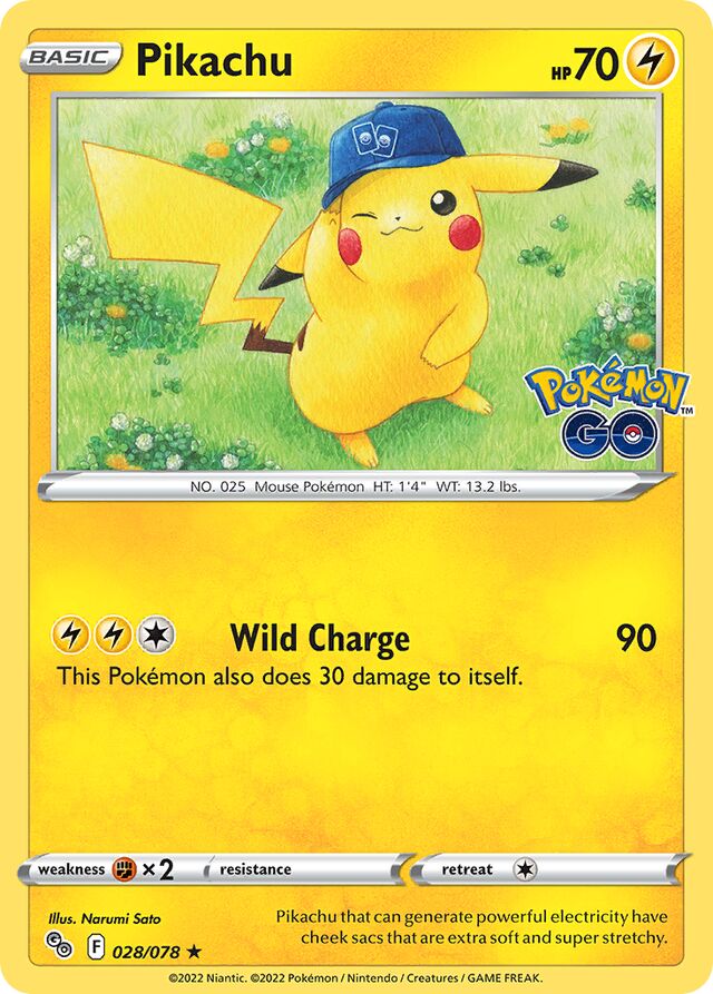 Pikachu Pokémon GO 028/078 Rare Holo