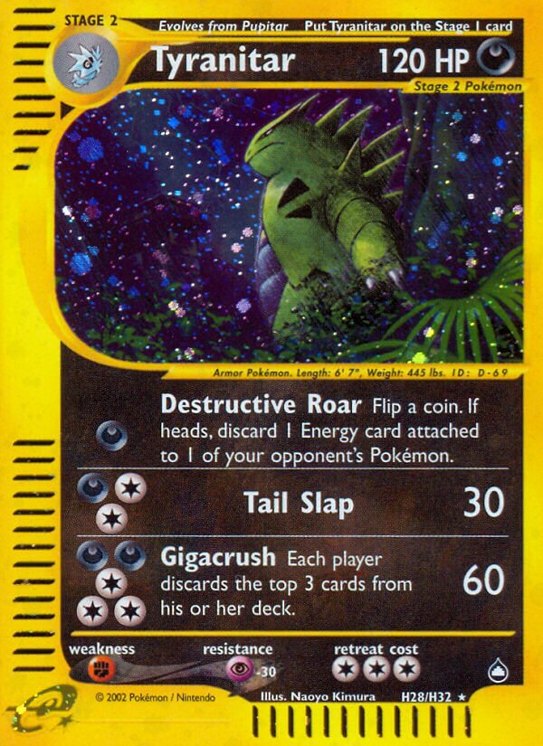H28/H32 Tyranitar AQ Rare Holo