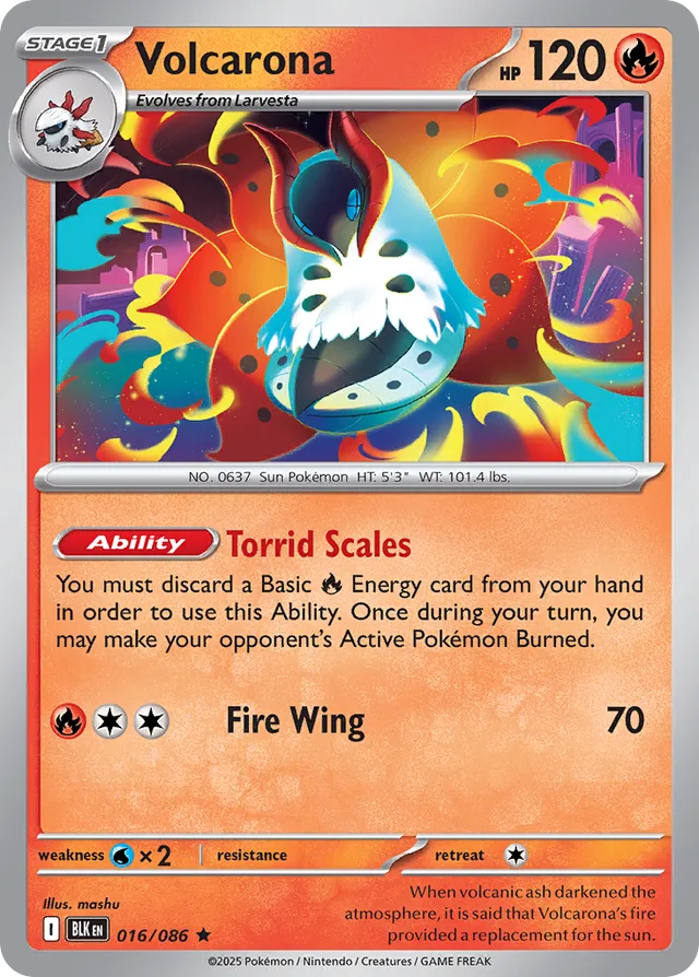 Volcarona Black Bolt 016/086 Rare