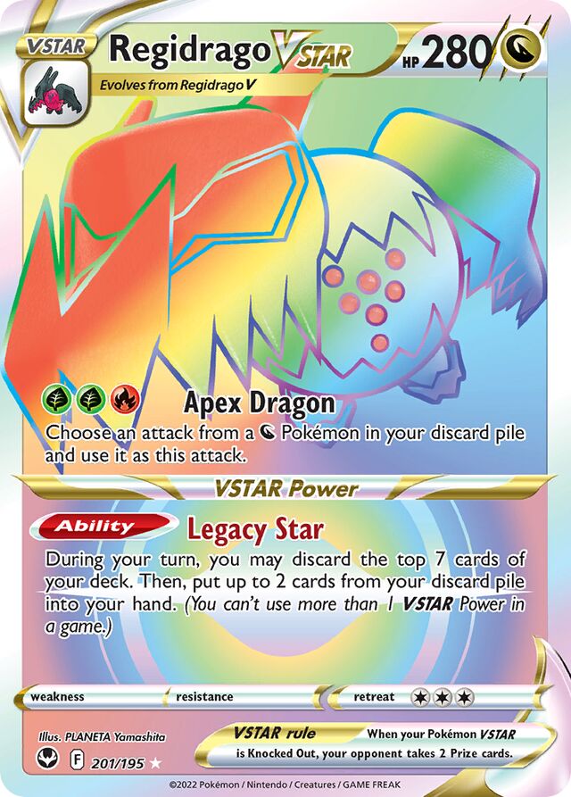 RegidragoVSTAR Silver Tempest 201/195 Rare Rainbow