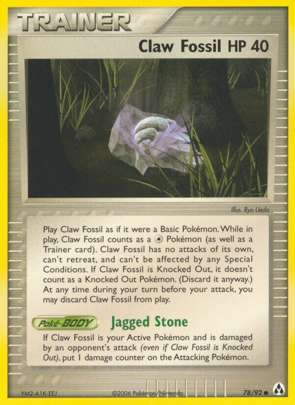 Claw Fossil 78/92 3 EX LEGEND MAKER COMMON PTCG