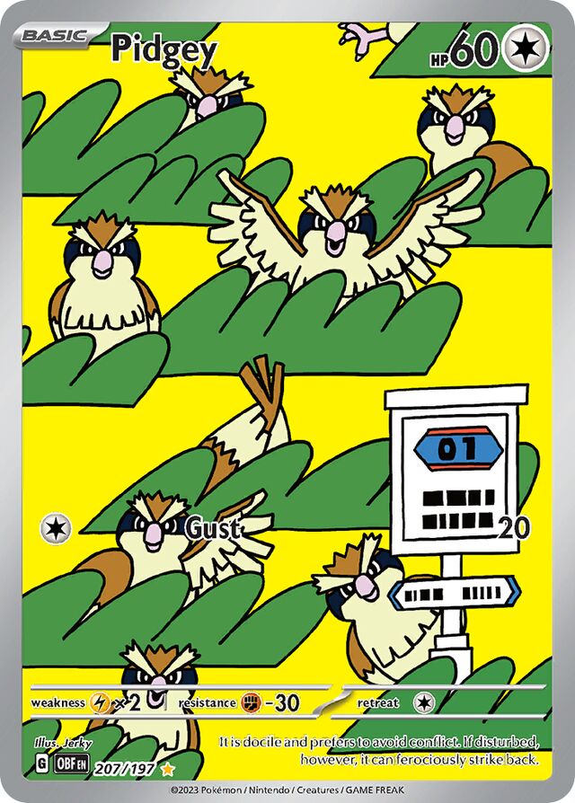 207/197 Pidgey OBF Illustration Rare
